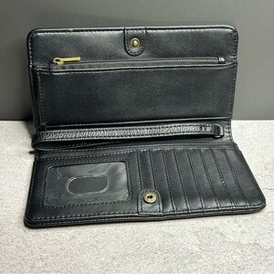 Universal Thread Black Wallet with Gold Details